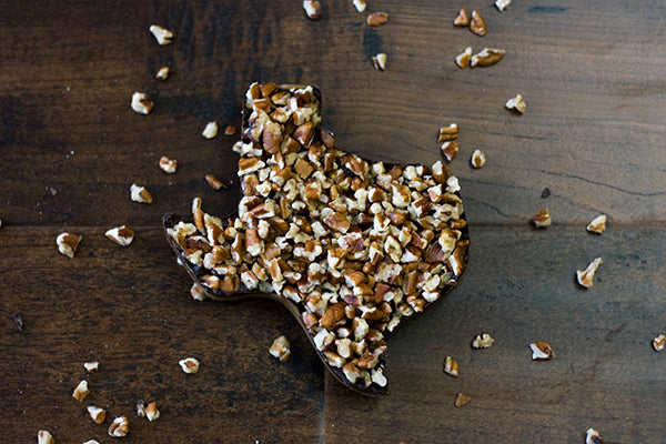Texas-shaped (not sized) toffee
